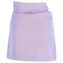 Acne-Acne Studios Mini-jupe trapèze en coton lilas-Violet