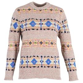 Victoria Beckham-Victoria Beckham Fair Isle Knit Sweater in Multicolor Wool-Multiple colors