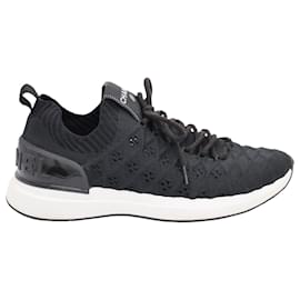 Chanel-Chanel Knit Mesh Sneakers in Black Synthetic Canvas-Black