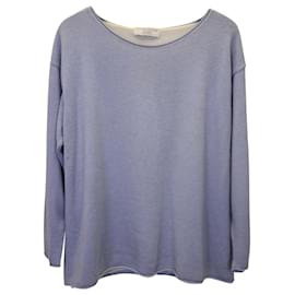 Brunello Cucinelli-Brunello Cucinelli Long Sleeve Sweater in Light Blue Cashmere -Blue
