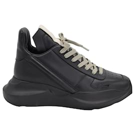 Rick Owens-Rick Owens Geth Chunky Sneakers in Black Leather-Black