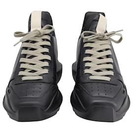Rick Owens-Rick Owens Geth Chunky Sneakers in Black Leather-Black