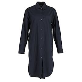 Dries Van Noten-Dries Van Noten Shirt Dress in Navy Blue Polyester-Blue