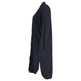 Dries Van Noten-Dries Van Noten Shirt Dress in Navy Blue Polyester-Blue