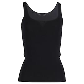 Totême-Camiseta sin mangas elástica de canalé Toteme de algodón orgánico negro-Negro
