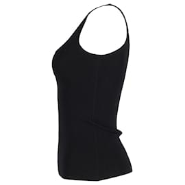 Totême-Camiseta sin mangas elástica de canalé Toteme de algodón orgánico negro-Negro