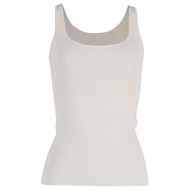 Totême-Camiseta sin mangas elástica de canalé Toteme de algodón orgánico beige-Beige