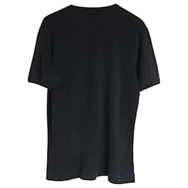 Dolce & Gabbana-Dolce & Gabbana T-Shirt mit Logoplakette aus schwarzer Baumwolle-Schwarz