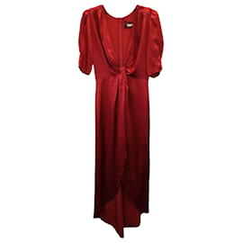 Reformation-Reformation Toluca Midi Dress in Red Silk-Red