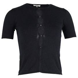 Max Mara Kurzarm-Cardigan aus schwarzer Baumwolle Schwarz