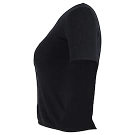 Max Mara-Max Mara Short Sleeve Cardigan in Black Cotton-Black