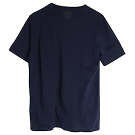 Prada-Prada Camiseta Crewneck em Algodão Azul-Azul