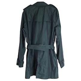 Burberry-Burberry Sandringham Double-Breasted Trench Coat in Green Cotton-Green
