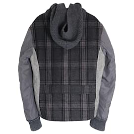 Dolce & Gabbana-Dolce & Gabbana Plaid Hooded Utility Jacket in Multicolor Wool-Multiple colors