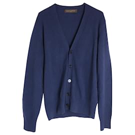 Louis Vuitton-Louis Vuitton Buttoned Cardigan in Blue Wool-Blue