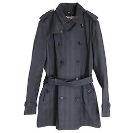 Abrigo con botonadura forrada Burberry en algodón gris Gris