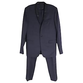 Dior-Ensemble costume blazer et pantalon ajusté Dior en laine vierge bleu marine-Bleu Marine