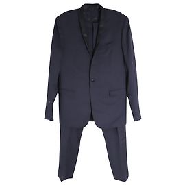 Dior Tailored Blazer and Trousers Suit Set in Navy Blue Virgin Wool Navy blue