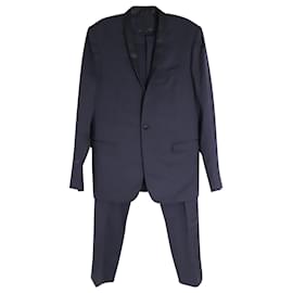 Dior-Conjunto de blazer e calças sob medida Dior em lã virgem azul marinho-Azul marinho