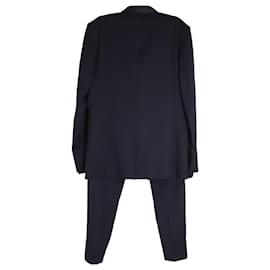 Dior-Conjunto de blazer e calças sob medida Dior em lã virgem azul marinho-Azul marinho