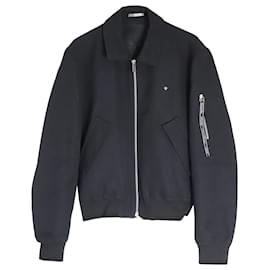 Dior-Dior-Jacke mit Reißverschluss aus schwarzer Schurwolle-Schwarz