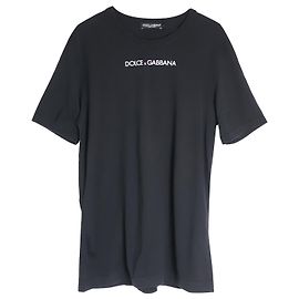 Camiseta con logo Dolce & Gabbana de algodón negro Negro