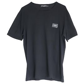T-shirt Dolce & Gabbana Patch Logo in cotone Nero Nero
