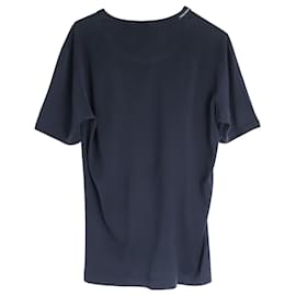 Dolce & Gabbana-T-shirt à col rond Dolce & Gabbana en coton bleu marine-Bleu Marine