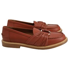 Chloé C Flat Loafers In Brown Leather Brown