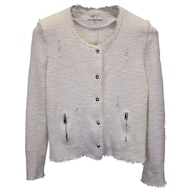 Iro-Iro Agnette Tweed Jacket in White Cotton-White