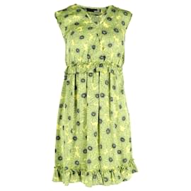 Love Moschino-Love Moschino Ruffled Floral Dress in Green Silk-Green