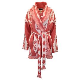 Alanui-Cardigan mit Jacquard-Print und Bindeband vorne aus rotem Kaschmir Andere
