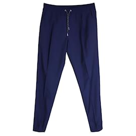 Dior-Pantaloni Dior con coulisse in lana vergine blu-Blu