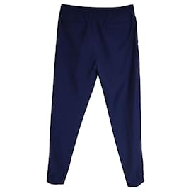 Dior-Dior Drawstring Pants in Blue Virgin Wool-Blue