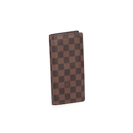Louis Vuitton-Louis Vuitton Damier Ebene Brazza Canvas Long Wallet in Good Condition-Brown