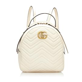 Gucci-GG Marmont Dome Backpack 476671-White