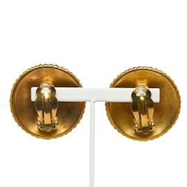 Chanel-Round Clip On Earrings-Golden