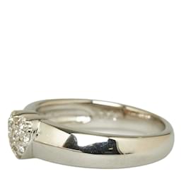 & Other Stories-Anello a cuore pavé in diamante in oro bianco K18WG 9.5 in ottime condizioni-Argento