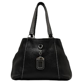 Prada-Leather Tote Bag-Black
