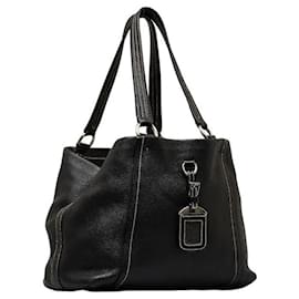 Prada-Leather Tote Bag-Black