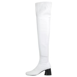 Khaite White leather knee-high boots - size EU 38 White