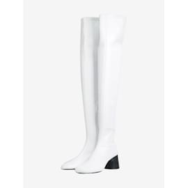 Khaite-Bottes hauteur genou en cuir blanc - taille EU 38-Blanc