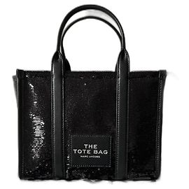 Marc Jacobs Small Sequin Leather Tote Bag Black Black