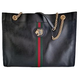 Gucci Handbag Black Leather Black
