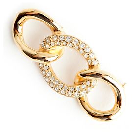 Spilla Link Christian Dior Oro e Cristalli D'oro