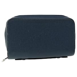Louis Vuitton-LOUIS VUITTON Taiga Zippy XL Wallet Blue Marine M44276 LV Auth 51249-Blue