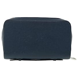 Louis Vuitton-LOUIS VUITTON Taiga Zippy XL Wallet Blue Marine M44276 LV Auth 51249-Blue