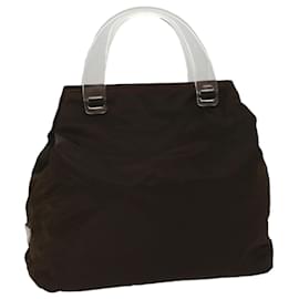 Prada-PRADA Hand Bag Nylon Brown Auth cl692-Brown
