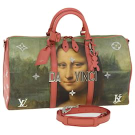 Louis Vuitton-LOUIS VUITTON Masters Collection Keepall Bandouliere 50 M43377 Autenticação de LV 51258NO-Rosa