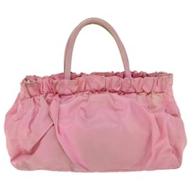 Prada-Saco De Mão Prada Nylon 2Way Pink Auth ep1459-Rosa